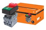 Кнопка двойная MPD13-11R (зеленая/красная-выступающая) (LED) d22мм/220В (I/O) линза красная TDM | код SQ0747-0035 | TDM