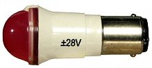 Светодиодная лампа СКЛ-10Б-КП-2-24, красная, прозрачная, 24В 50Гц/пост., цоколь B15d/18, УХЛ2.1 | код A8021-78103387 | Каскад-Электро