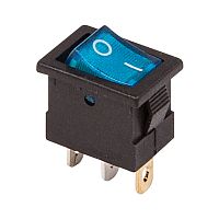 Выключатель клавишный 12V 15А (3с) ON-OFF синий с подсветкой Mini REXANT | код 36-2171 | REXANT