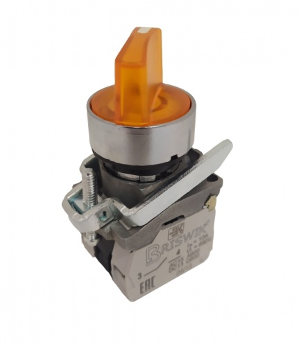 Переключатель Briswik КПЕ 1122 -РЛС 220В желтый IP40 УХЛ3 10А 2но+2нз | код aD-XB-0Ai-7443 | Briswik