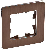 BRITE Рамка 1-мест. РУ-1-1-Бр металл коричн. RE AL IEK | код BR-M12-M-21-K30 | IEK