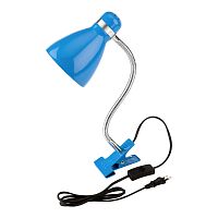 Светильник настольный Моби REXANT на металлической стойке с зажимом-прищепкой, с цоколем Е27, 60 Вт, цвет летнее небо | код 603-1013 | REXANT