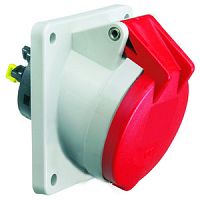 Розетка встраиваемая 16A, 5р(3P+N+PE), 6h, 400V, IP54,75х75 Quick-Connect | код 12961 | Bals