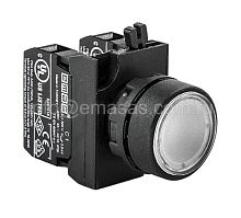 Кнопка нажимная круглая белая CP102DB (1НО+1НЗ) | код CP102DB | EMAS