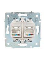 Розетка компьютерная 2-м СП ASTI IP20 RJ45 механизм жемчуж./бел. перламутр. LEZARD 7081-3088-141
