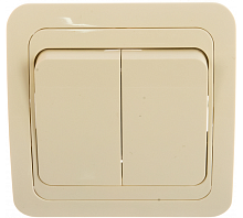 Выключатель Валери двухклавишный слоновая кость | код Б-В0023 | Универсал
