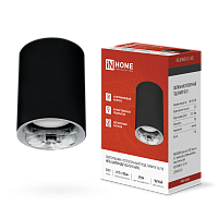 Светильник потолочный НПБ ЦИЛИНДР-GU10-CH/BL под GU10 70x100мм черный IN HOME | код 4690612045528 | IN HOME