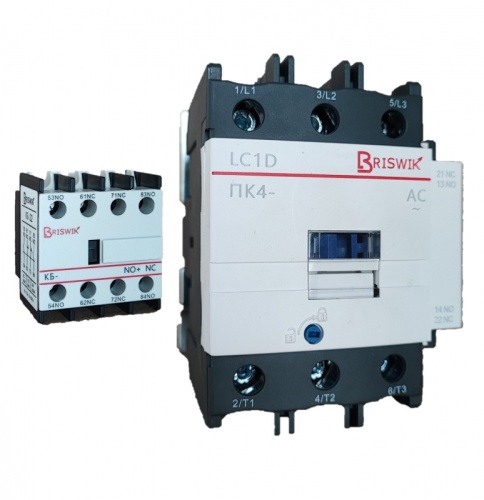 Контактор Briswik ПК4-0802424LC1D 80А 24V/AC 2НО/4НЗ | код LC1D08024B7.BR | Briswik