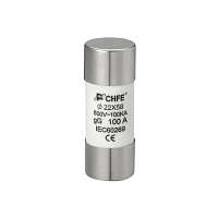 Вставка плавкая цилиндр., 100A, 500VAC, 120kA, 22х58mm, тип gG | код C22-100GG | CHFE