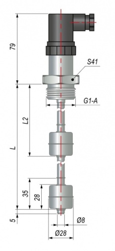 Датчик уровня поплавковый ПДУ-2Н.2.600.500.G1 | код 136254 | ОВЕН