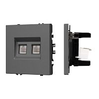 Механизм сдвоенной компьютерной розетки SCT-NOBE-MPC2-SFPL-GR RJ-45 CAT6 Arlight 054315