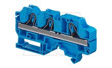 Клемма ZK4-3P-BL/6 пружинный зажим, для нейтрали, 3 контакта, 32А, 1000В, синий | код 1SNK706021R0000 | Entrelec