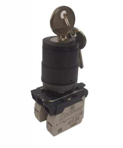 Переключатель Briswik КПЕ 2721 -К черный IP66 УХЛ2 10А 2но+1нз | код aB-YG-6Ai-0132 | Briswik