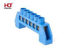 Шина N нулевая в изоляторе ШНИ-8х12-6-КС-синий HLT | код 081-04-016 | HLT