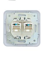 Розетка компьютерная 2-м СП ASTI IP20 RJ45 в сборе бел. LEZARD 7081-0202-141
