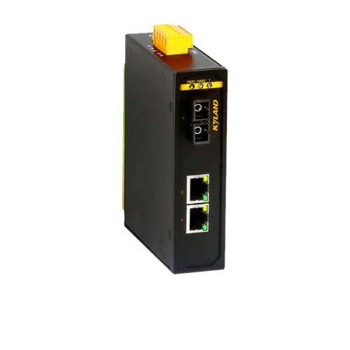 Медиаконвертор KOM300A-1M2T-SC05-L2-L2 302122302 1 100Base-FX multi mode fiber port, SC connector, 1310nm, 5km, 2 10/100Base-TX RJ45 ports, 24-48VDC(18-72VDC), dual | код 00-06149742 | Kyland