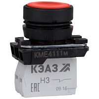 Кнопка КМЕ4110м-красный-1но+0нз-цилиндр-IP40-КЭАЗ | код 354338 | КЭАЗ