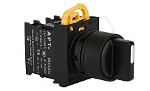 Переключатель PB3E, черный, I->0<-II, возврат, 2NO, 6A 230VAC/24VDC, без подсветки, 22mm, IP65 | код PB3E-X30S20S/K00ffu | АРТ