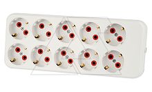 Колодка розеточная 10x2P+E, белый | код 001-170-110001-00-00 | Mutlusan