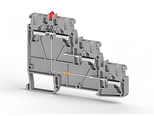 307 419, Клеммник пруж.быстрозажимной (Push in) 3-х ярусн. для датчиков, с индикатором 2,5 мм.кв., (серый), PYK 3S NPN 24VDC | код 0.0.0.3.07419 | KLEMSAN