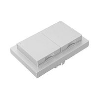 Розетка 2-м СП Эпика 16А IP44 с заземл. защ. шторки с рамкой с крышками механизм алюм. EKF UP1-SOA-211-44