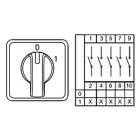 800 040, CS010099S, Двухпозиционные Переключатели Вкл-Выкл (0-1), 5 FAZ 10 A 60градус. | код 0.0.0.8.00040 | KLEMSAN
