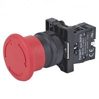 Кнопка управления Грибок ?40мм с фиксацией LA115-A5-01ZT красная 1NC IP65 (ANDELI) | код ADL10-202 | ANDELI