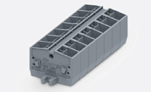 254211 Клемма TB 2-2 на DIN рейку с фикс. фланцами в сборе, 11 конт., сеч 2.5мм2, сер., шт | код 254211 | SUPU