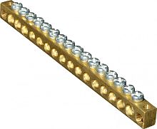 Шина нулевая KSN-1-5-8x12-06-Ni ОЕМ никелированная, сечение 8х12, 6 отв., крепеж по краям | код A8300-06-01-212 | РЕЛЕ И АВТОМАТИКА