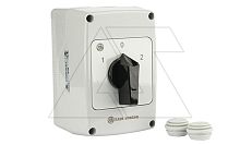 Переключатель PNGBS 25 53, 3P, 25A, тип 1-0-2 (60°), 3NO на 1_2, черная рукоятка, в корпусе IP65 | код EAC604869 | Rade Koncar