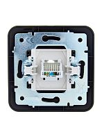 Розетка компьютерная 1-м СП ASTI IP20 RJ45 в сборе Cat 5e черн. бархат LEZARD 7081-4242-139