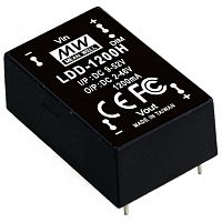 Источник питания DC-DC драйвер светодиодов, IP67, вход 9…52В DC, выход 1200мА/2…46В, вход вкл/выкл и регулировки яркости свечения, DIP24 (31.8x20.3x12.2мм), -40…+85С | код LDD-1200H | MeanWell