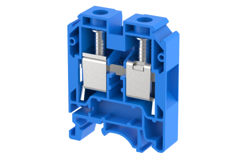 Клемма проходная винтовая 25 мм2, на 2 подключения, синяя KUT25(B) | код 1107010001 | Elmex