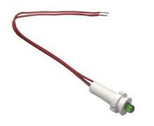 Светодиодная лампа СКЛ-17.1А-Л-2-220, зеленая, выводы гибкие под пайку, 220В 50Гц/пост., диаметр посадочного отверстия 8мм, УХЛ2.1 | код A8021-78106357 | Каскад-Электро