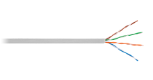 Кабель NETLAN U/UTP 4 пары, Кат.5e (Класс D), 100МГц, одножильный, BC (чистая медь), внутренний, PVC нг(B), серый, 1м | код _EC-UU004-5E-PVC-GY_SL005 | NETLAN