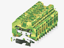 204907 Клемма ТА 1-1 заземл.,плоско-пруж зажим, с бок. подключением. сеч. 4мм2, желто-зел, шт | код 204907 | SUPU