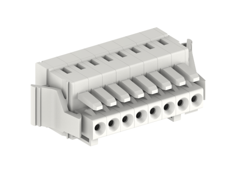 435104/150 Розетка каб. MCS, с защелкой и пластиной разгрузки натяжения, шаг 3.5мм, 4 конт., бел., шт | код 435104/150 | SUPU