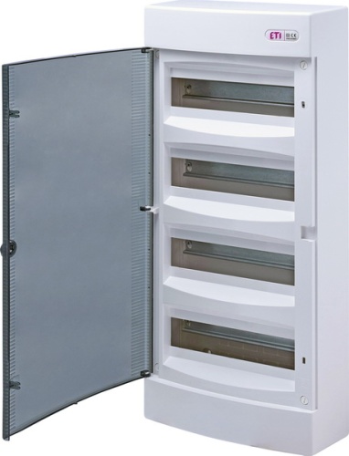 Щит наружн. распределительный ECT 48PT (48мод.прозр.дверь), пластик | код 001101020 | ETI
