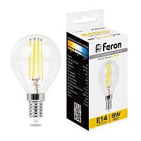 Лампа светодиодная 9Вт 230В E14 2700К прозрачн. LB-509 FERON 38001