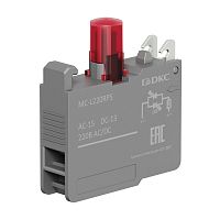 Контактный блок с клеммными зажимами под винт со светодиодом на 220В, красный | код MC-L220RPS | DKC