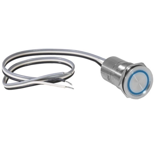 Кнопка сенсорная с подсветкой, с фиксацией RUICHI TS19-11ZC/B/S off-on, М19, IP68, нержавеющая сталь | код 114203 | Ruichi