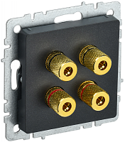 BRITE Аудиорозетка 4-мест. РА10-БрЧ черн. IEK | код BR-S40-K02 | IEK
