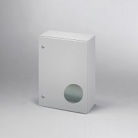 Щит моноблочный 600x600x300мм (ВхШхГ) навесной с монтажной панелью, EMC-версия, 1 глухая дверь, 2 замка, RAL7035, IP66 | код EC060630.E | ETA